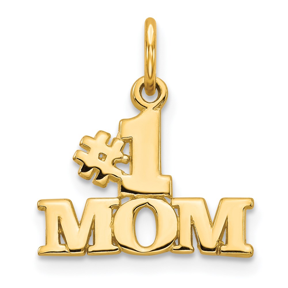 #1 MOM Charm in 14k Yellow Gold
