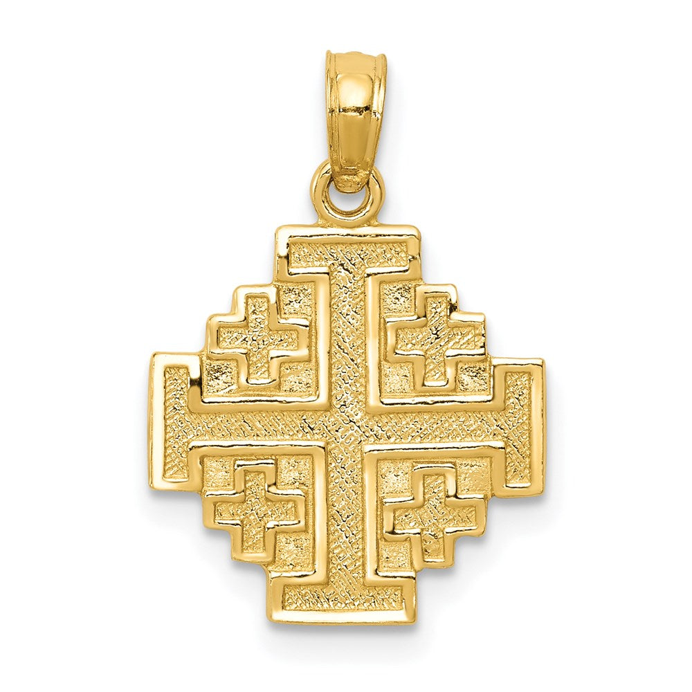 Jerusalem Cross Pendant in 14k Yellow Gold