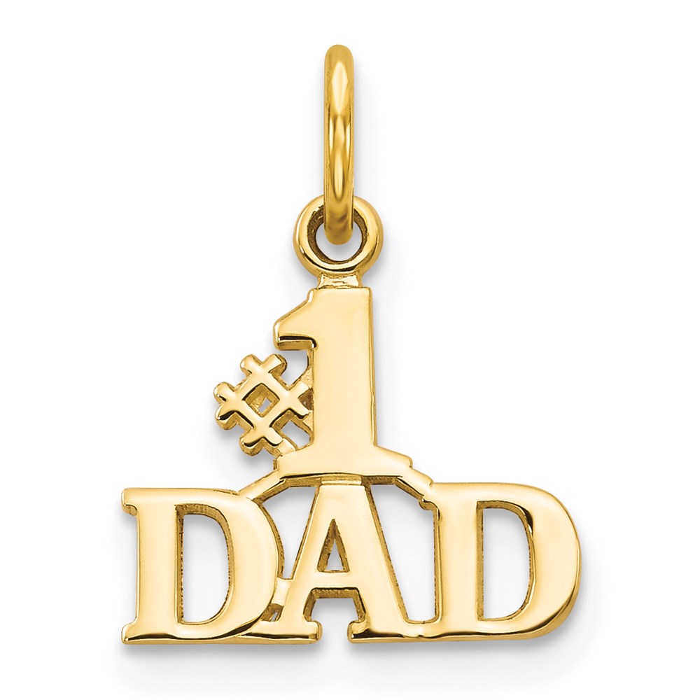 #1 DAD Charm in 14k Yellow Gold