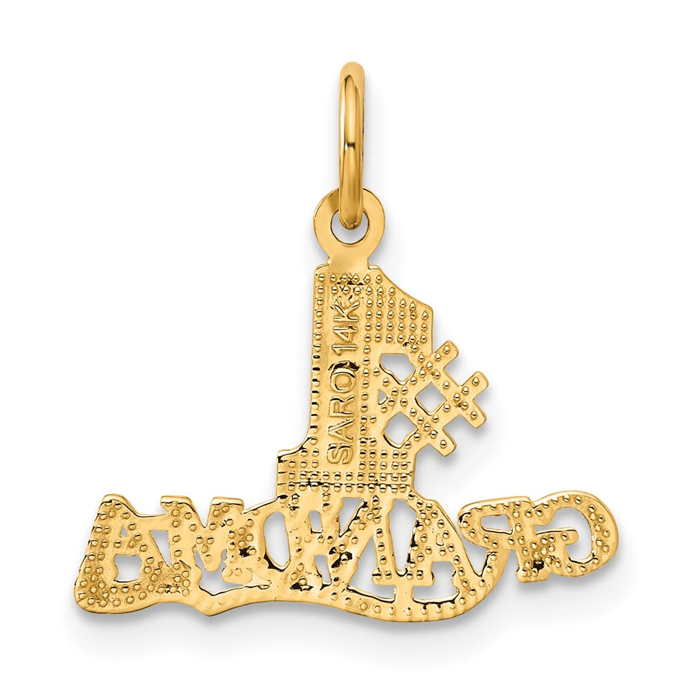 #1 GRANDMA Charm in 14k Yellow Gold