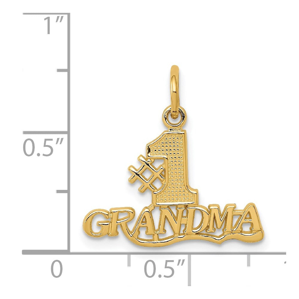 #1 GRANDMA Charm in 14k Yellow Gold