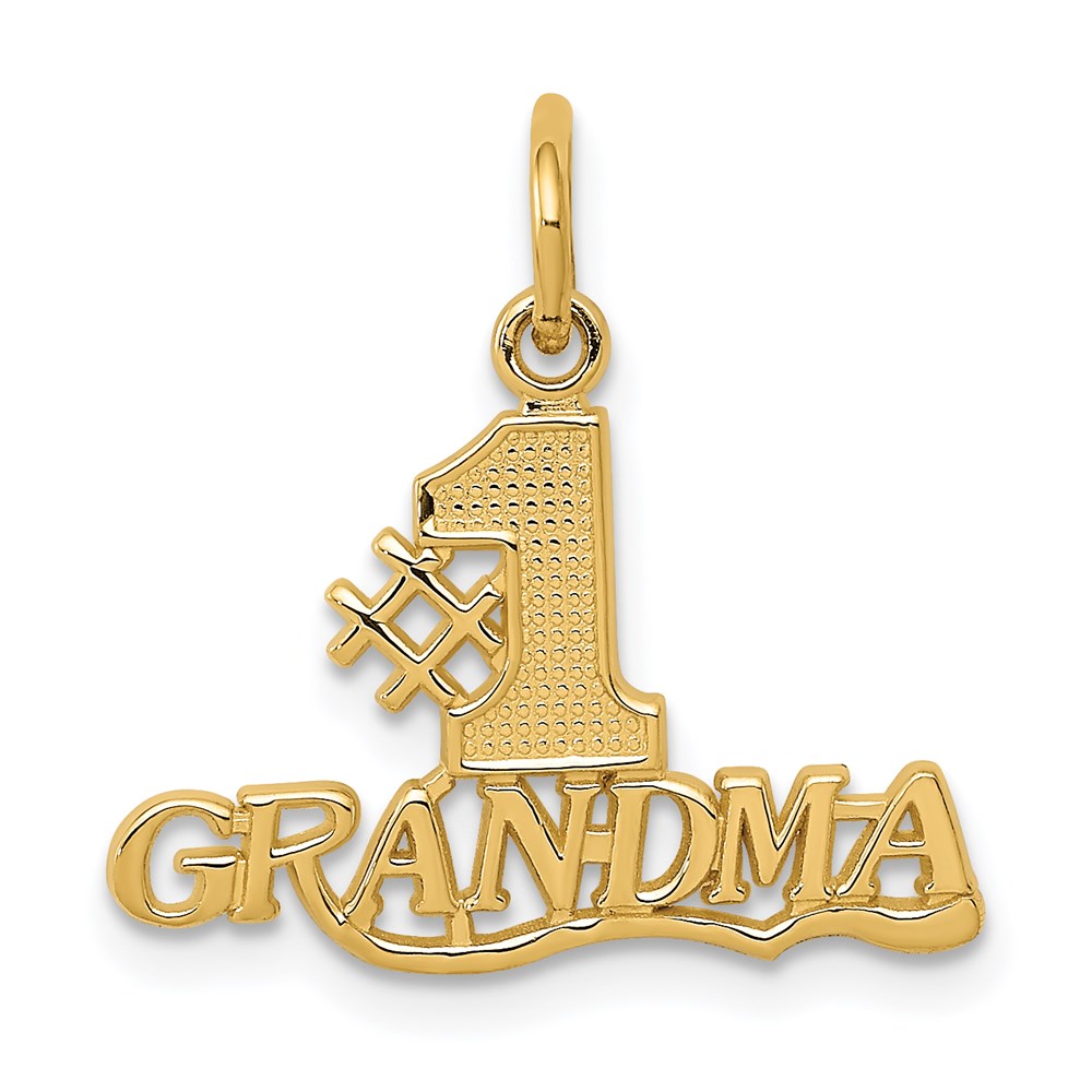 #1 GRANDMA Charm in 14k Yellow Gold