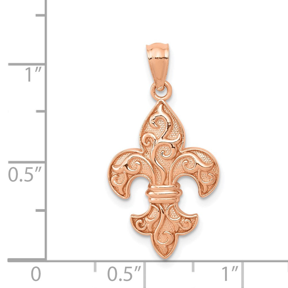 Fleur de lis Pendant in 14k Rose Gold