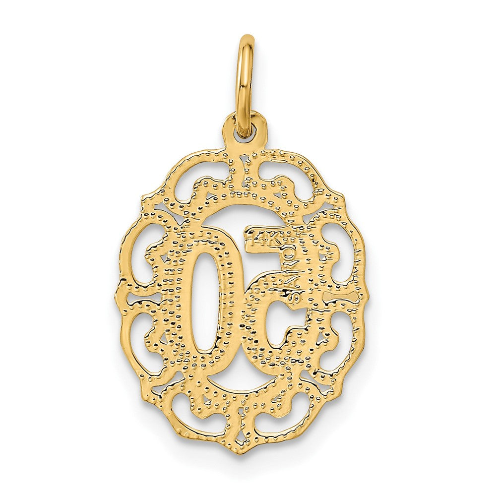 #50 in Oval Pendant in 14k Yellow Gold
