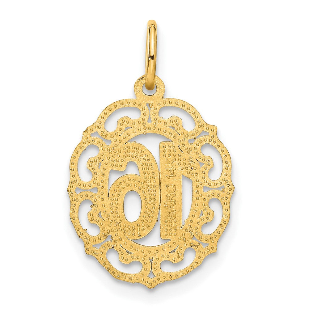 #16 in Oval Circle Pendant in 14k Yellow Gold
