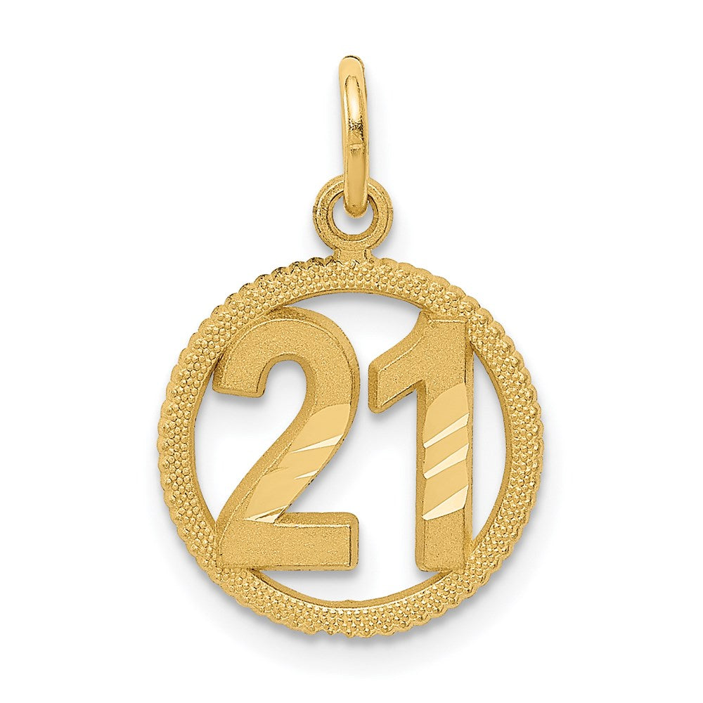 #21 in A Circle Pendant in 14k Yellow Gold