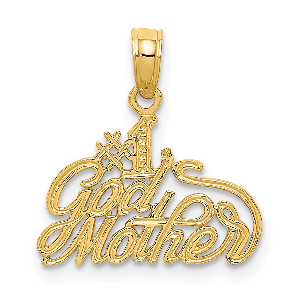 #1 GODMOTHER Pendant in 14k Yellow Gold