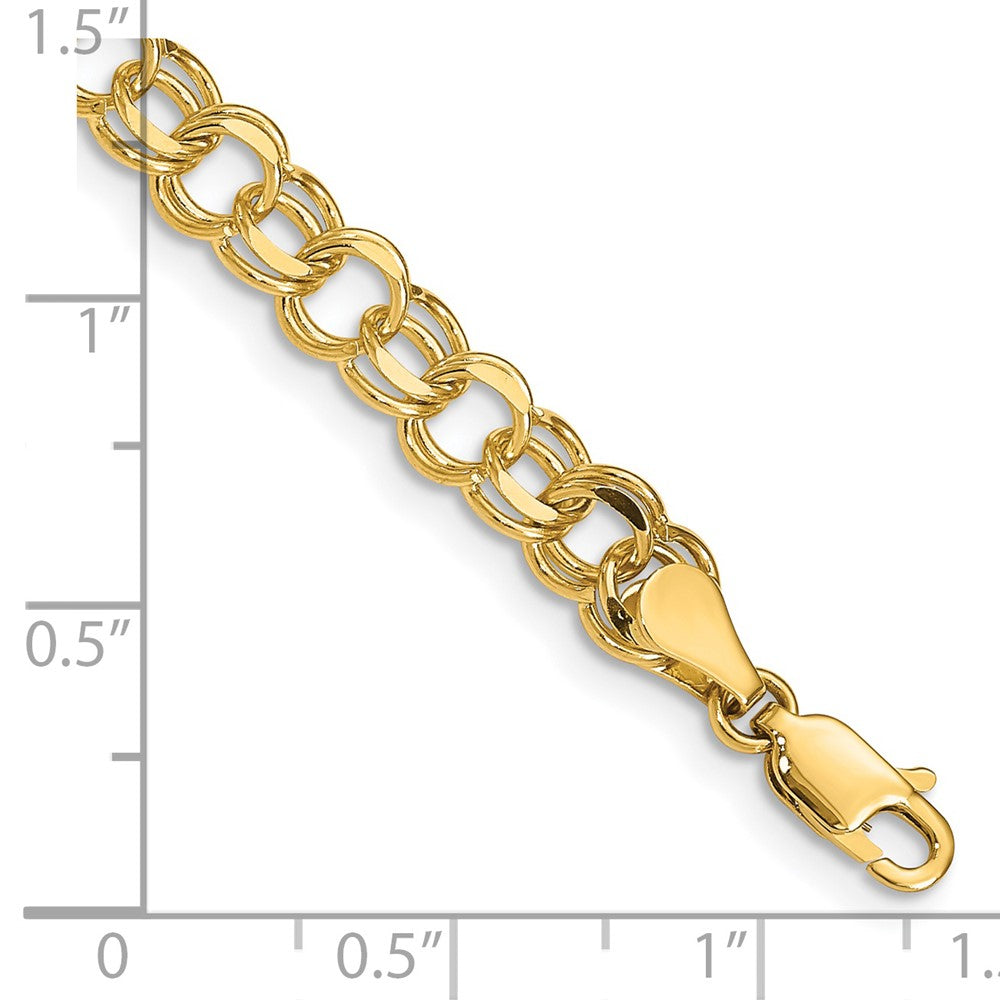 14kY Double Link Charm Bracelet in 14k Yellow Gold
