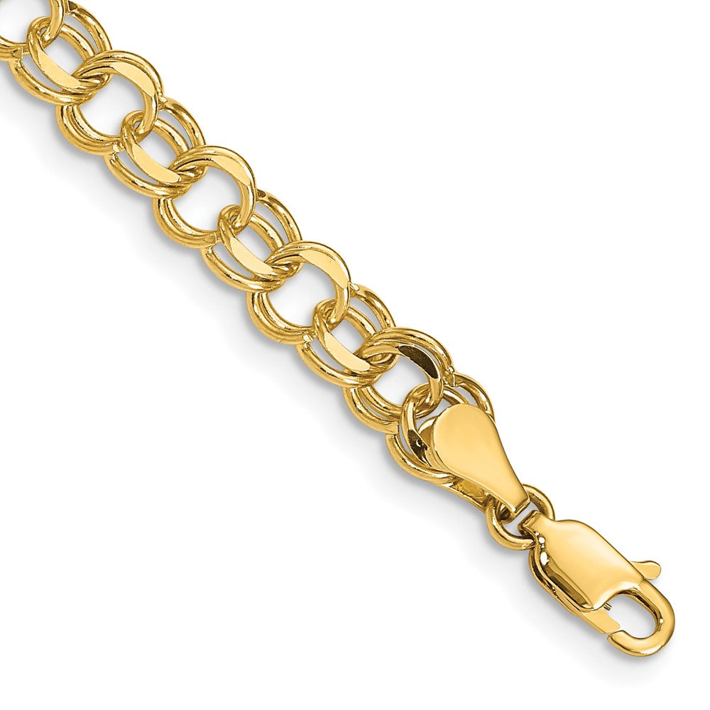 14kY Double Link Charm Bracelet in 14k Yellow Gold