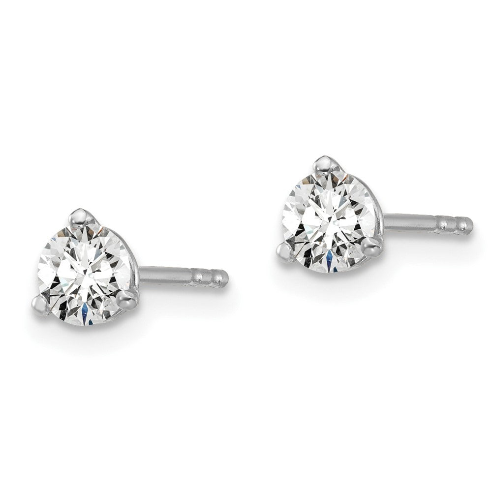 1/2 ctw Round Certified VS/SI GH Lab Grown Diamond 3-Prong Stud Post Earrings in 14k White Gold