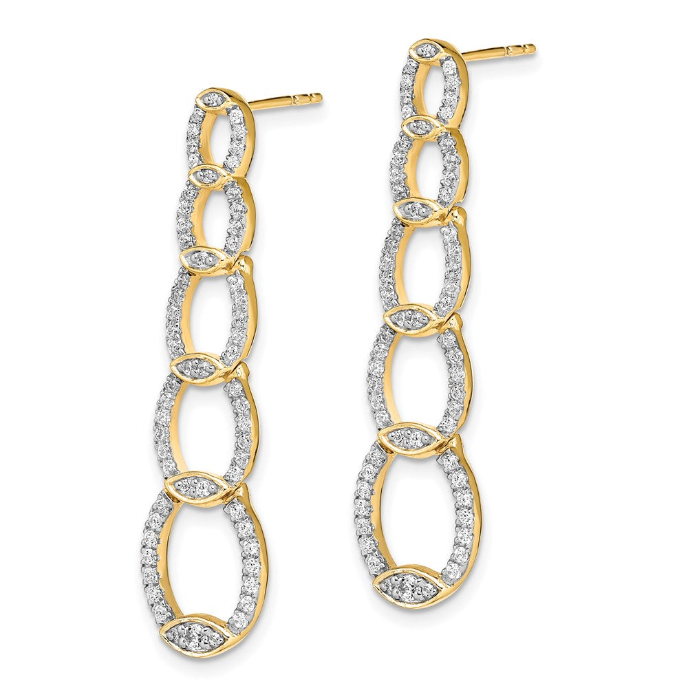 Lab Grown Diamond VS/SI FGH Drop Post Earrings in 14k Yellow Gold