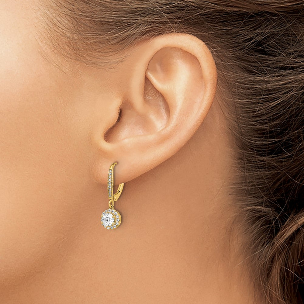 Lab Grown Diamond VS/SI FGH Complete Circle Drop Earrings in 14k Yellow Gold