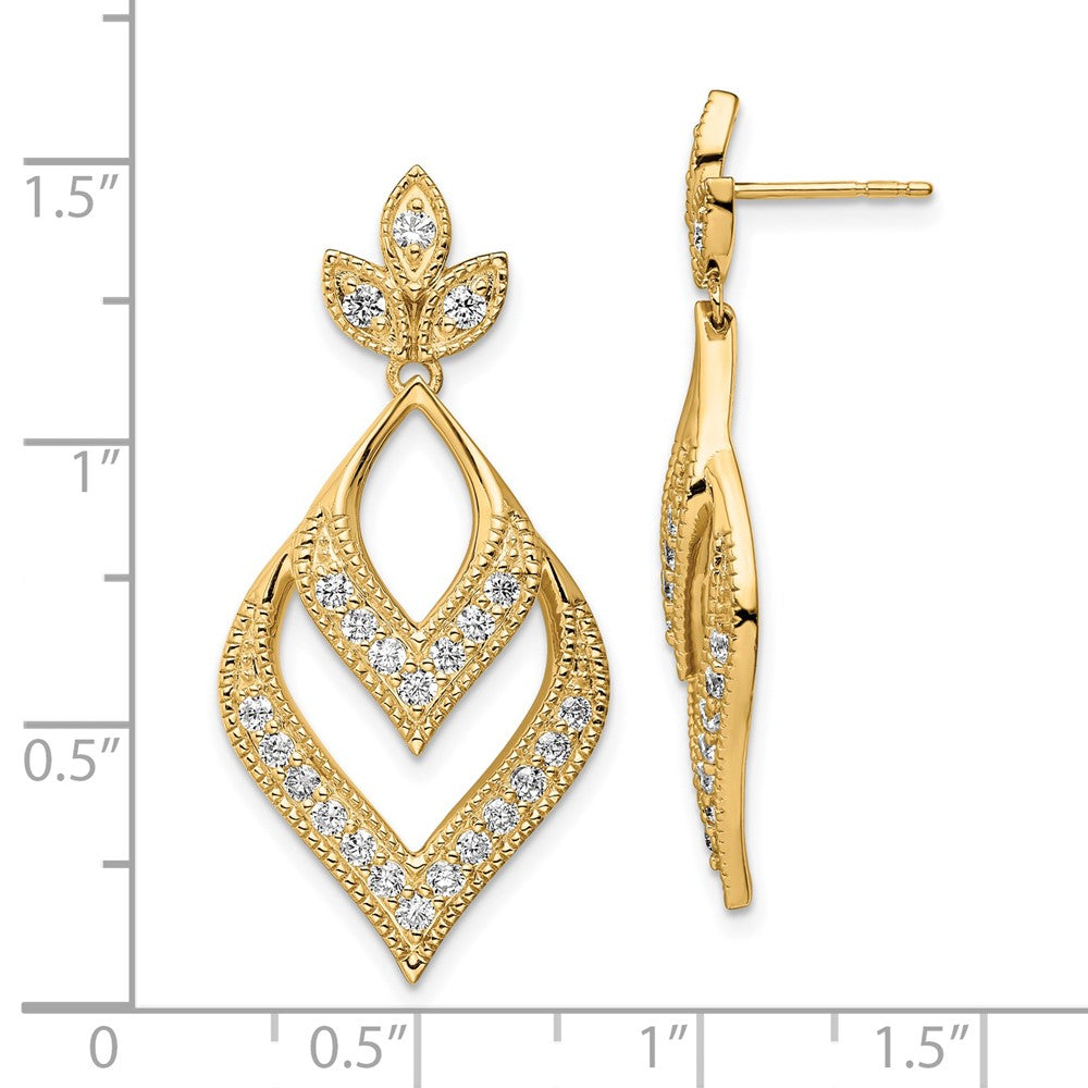 Lab Grown Diamond VS/SI FGH Fancy Teardrop Post Earrings in 14k Yellow Gold