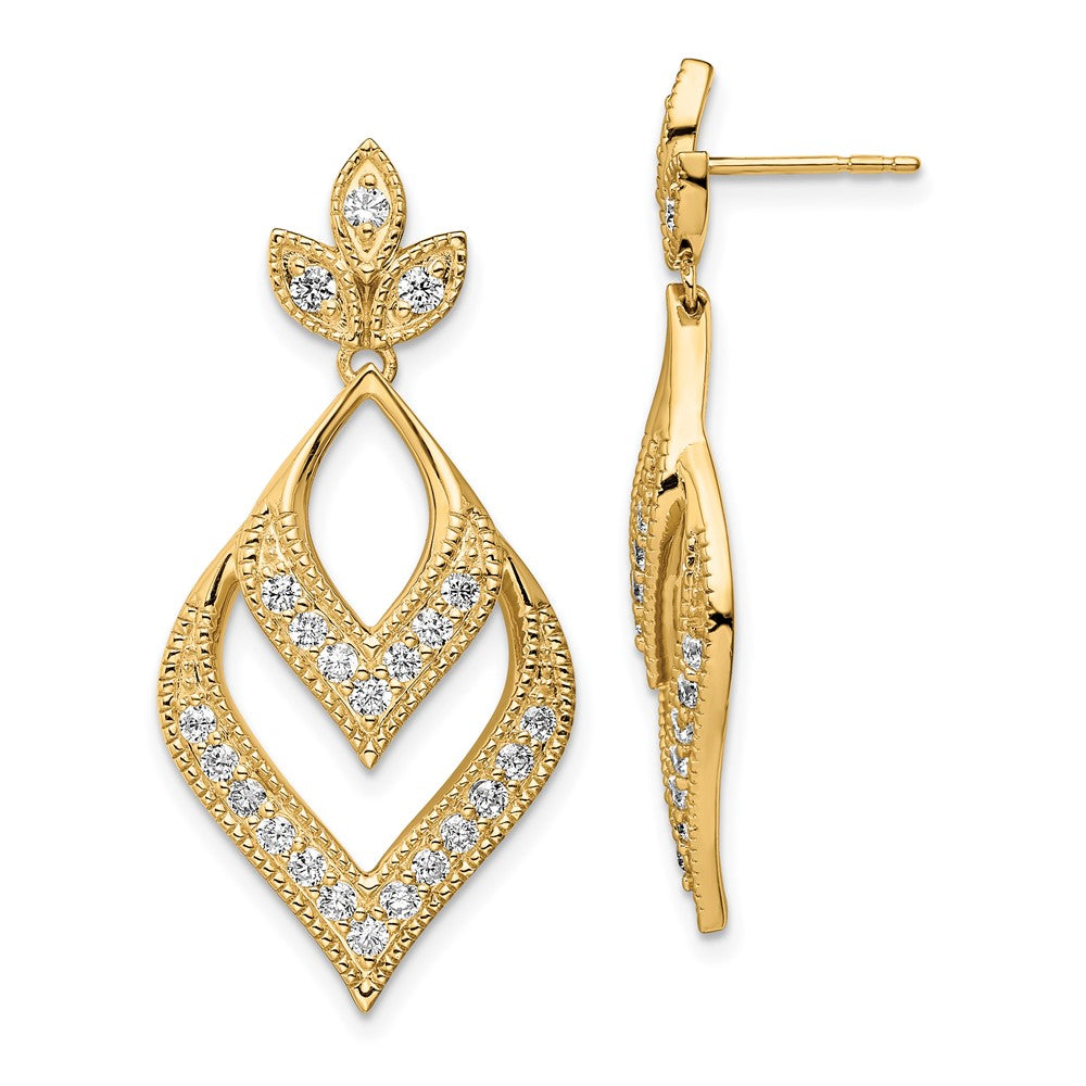 Lab Grown Diamond VS/SI FGH Fancy Teardrop Post Earrings in 14k Yellow Gold