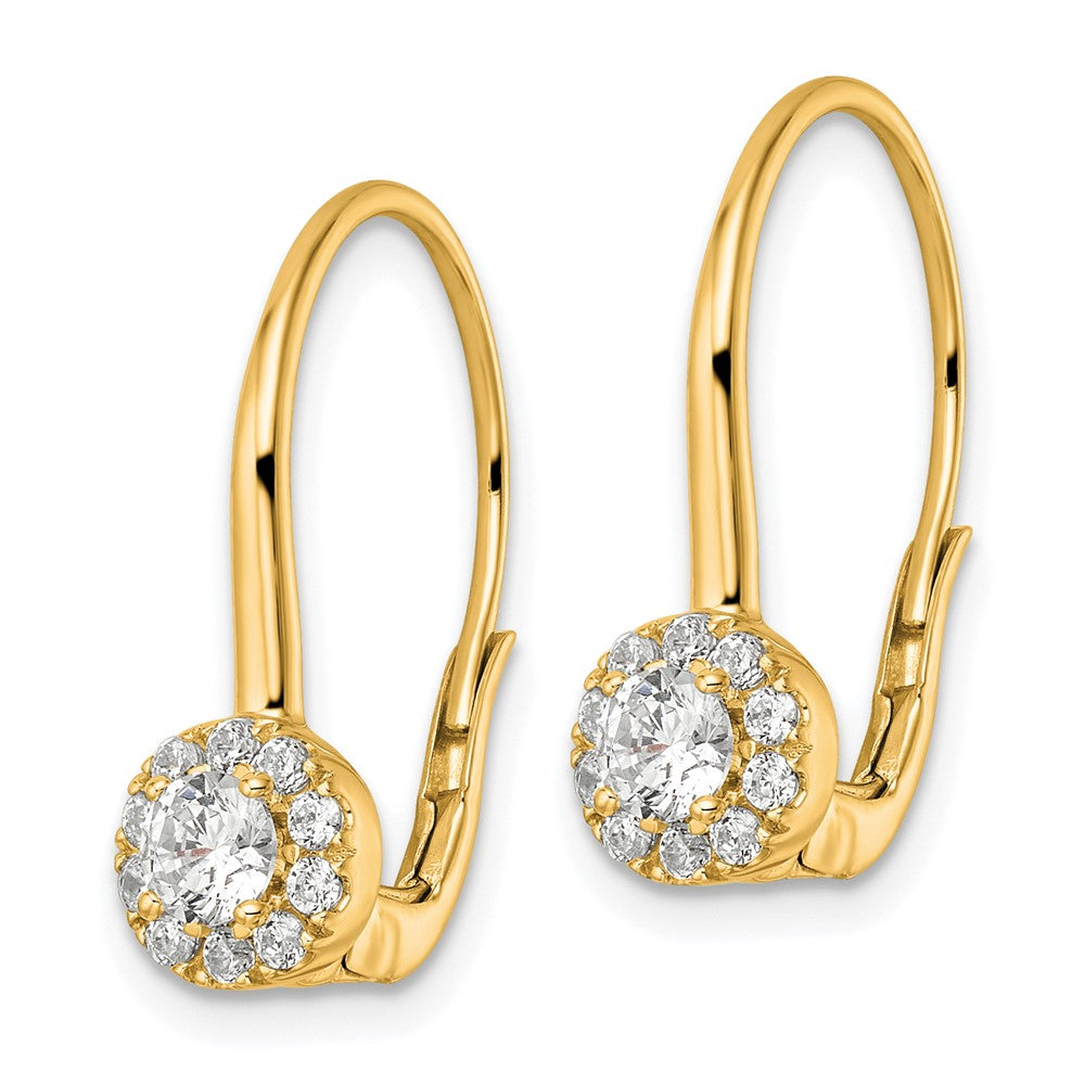 Lab Grown VS/SI FGH Diamond Leverback Drop Earrings in 14k Yellow Gold