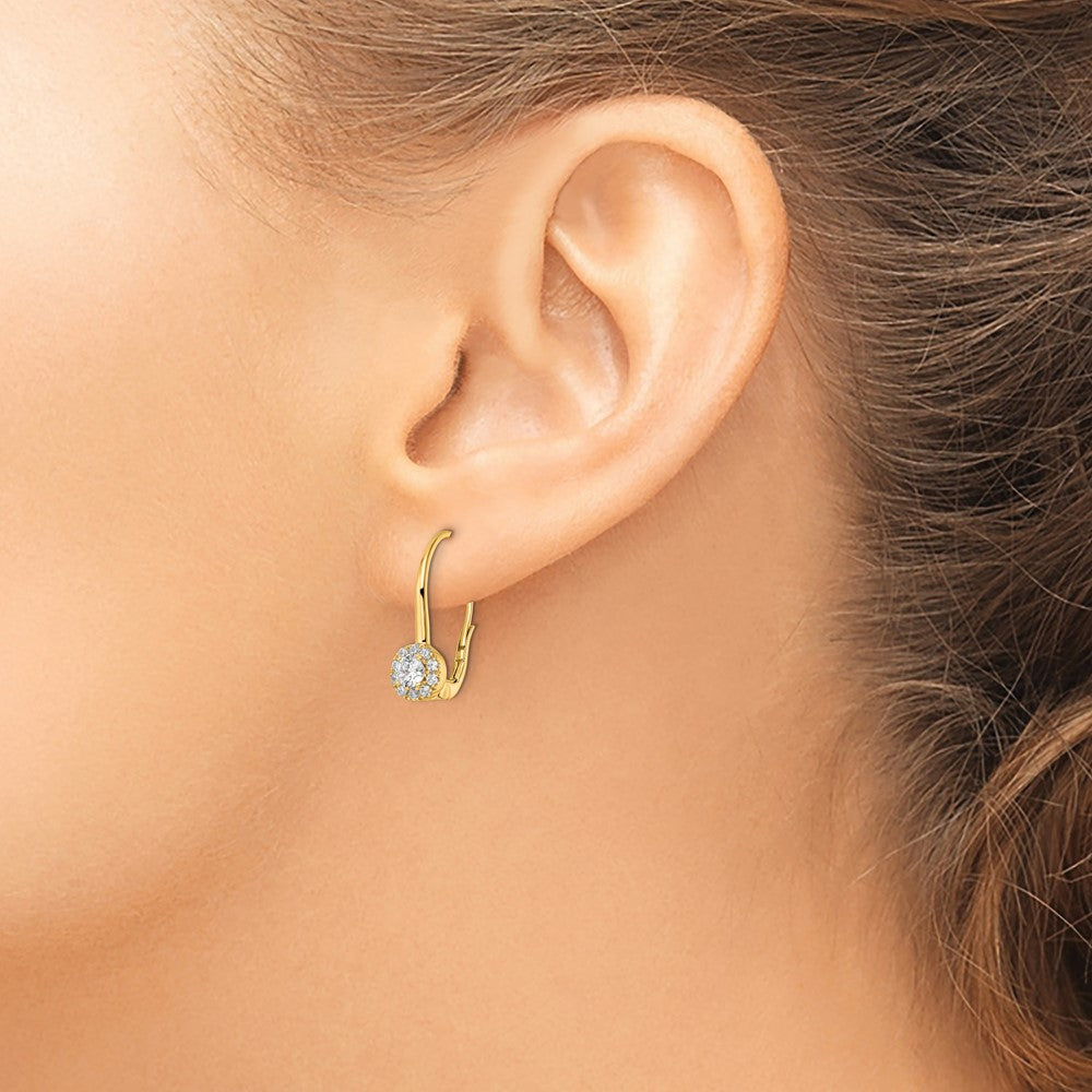 Lab Grown VS/SI FGH Diamond Leverback Drop Earrings in 14k Yellow Gold