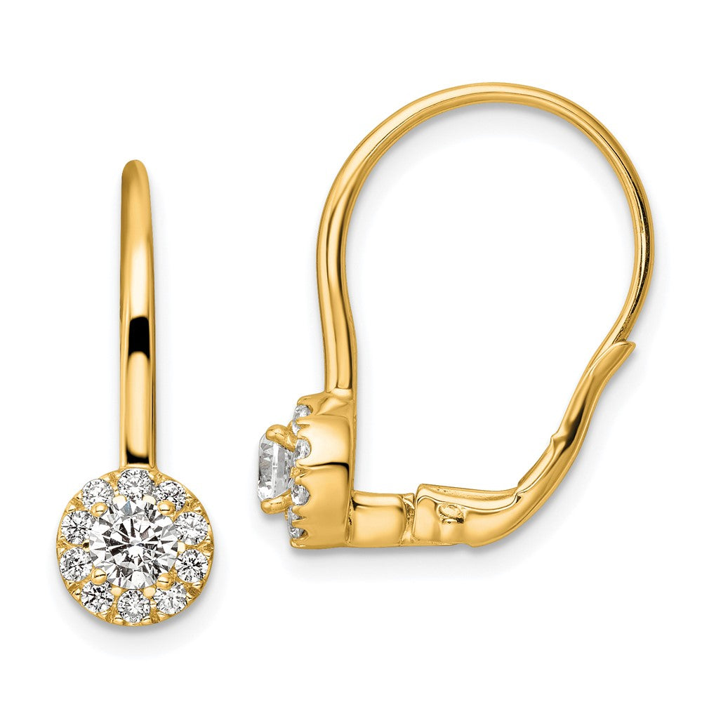 Lab Grown VS/SI FGH Diamond Leverback Drop Earrings in 14k Yellow Gold