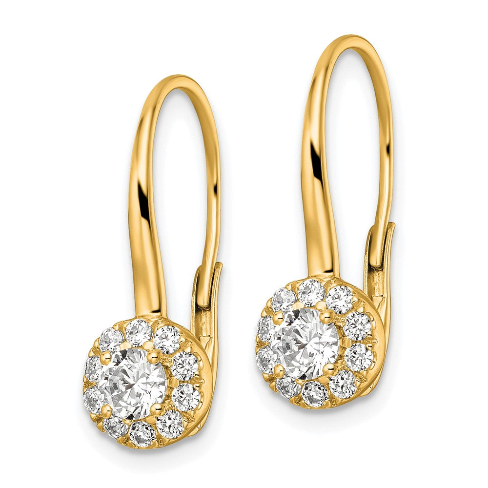 Lab Grown VS/SI FGH Diamond Leverback Drop Earrings in 14k Yellow Gold