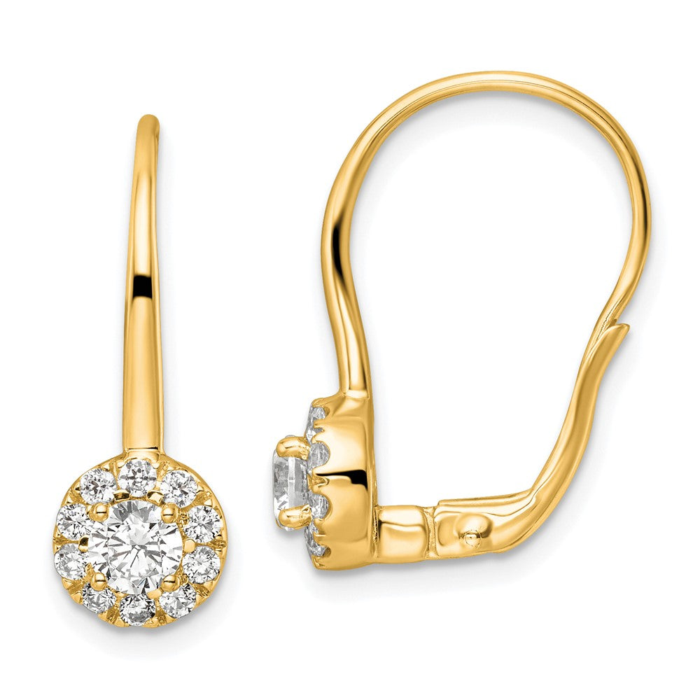 Lab Grown VS/SI FGH Diamond Leverback Drop Earrings in 14k Yellow Gold