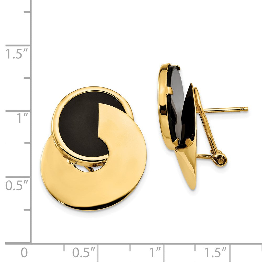 Onyx Fancy Earrings in 14k Yellow Gold