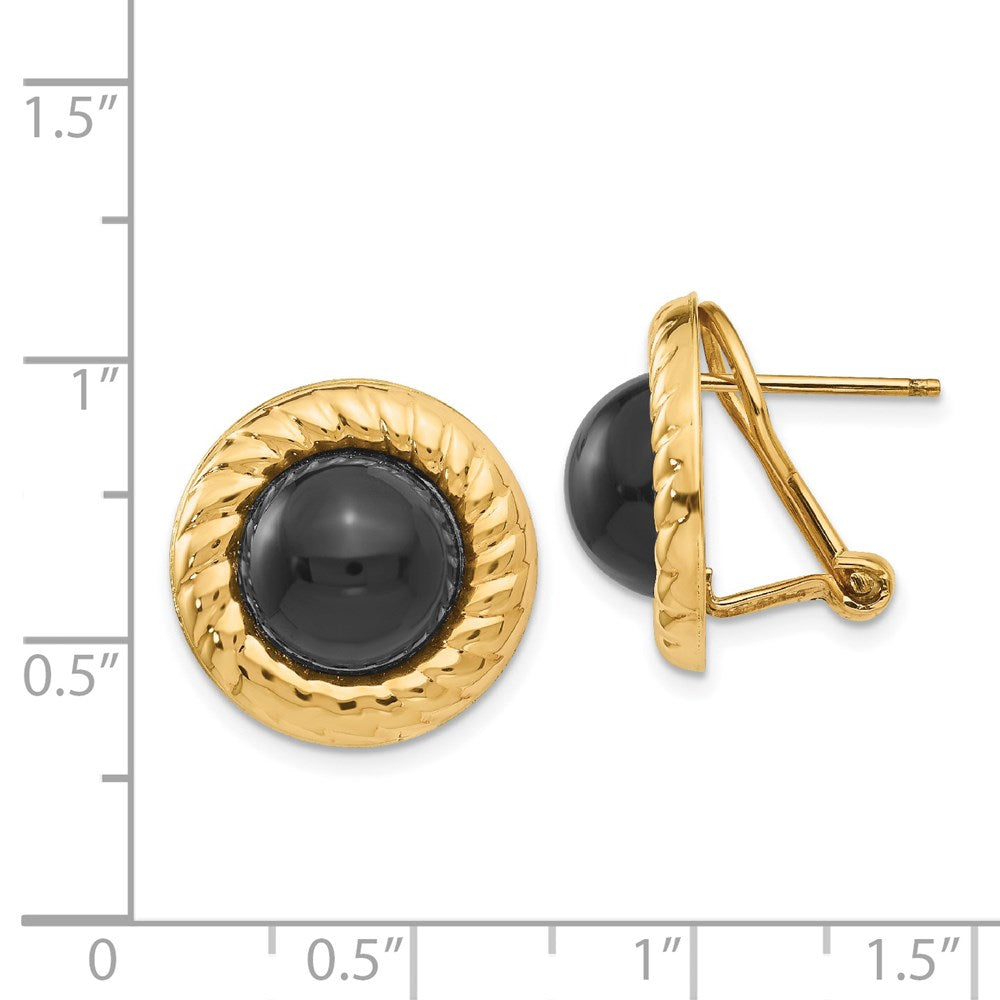 Onyx Fancy Earrings in 14k Yellow Gold