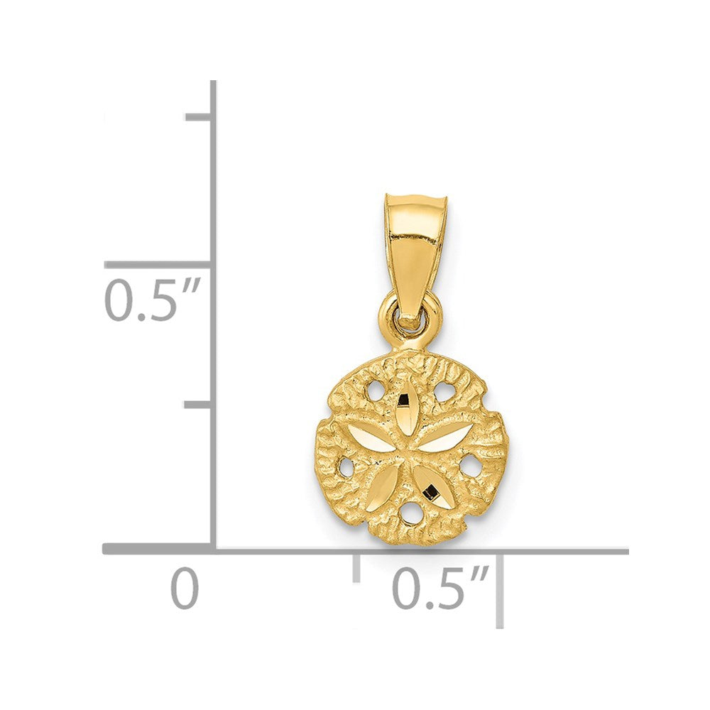 Sand Dollar Pendant in 14k Yellow Gold