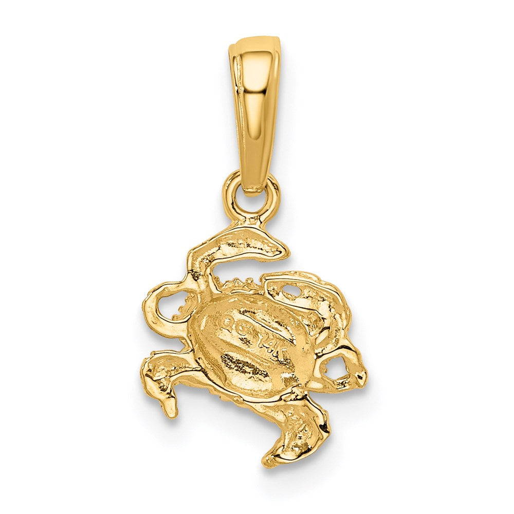 Crab Pendant in 14k Yellow Gold