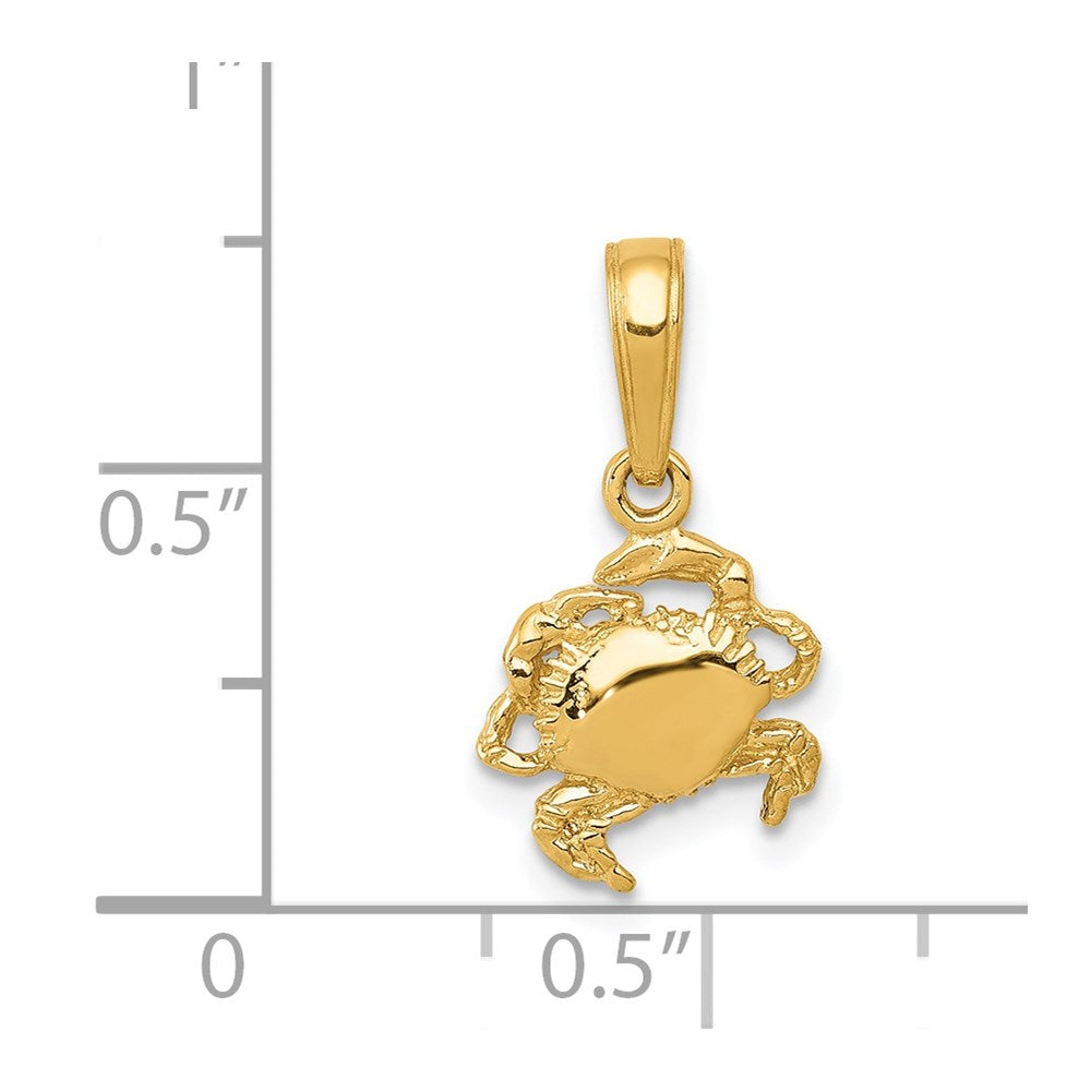 Crab Pendant in 14k Yellow Gold