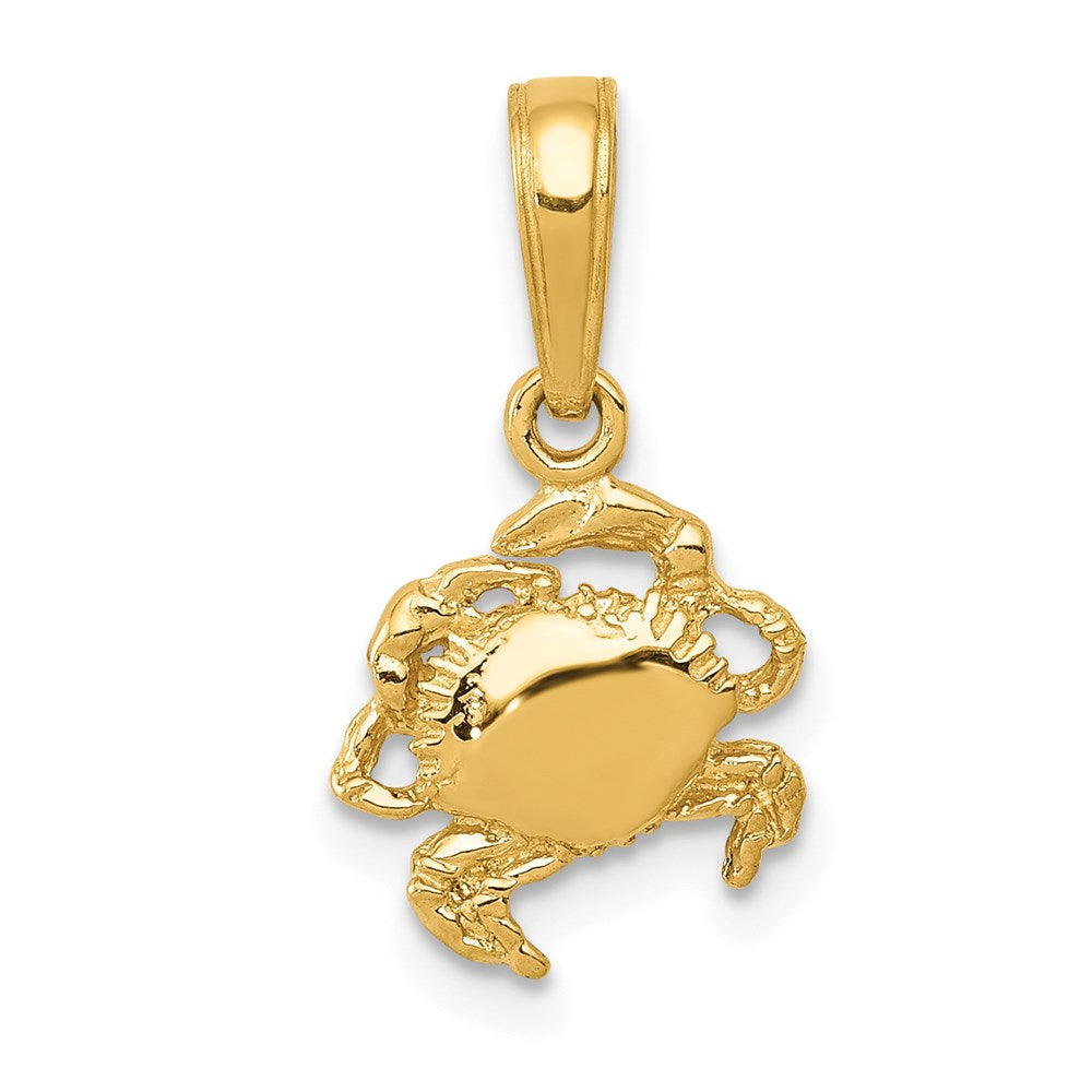 Crab Pendant in 14k Yellow Gold