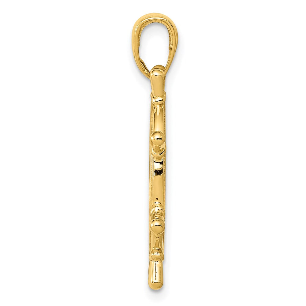 3D Ships Wheel Pendant in 14k Yellow Gold