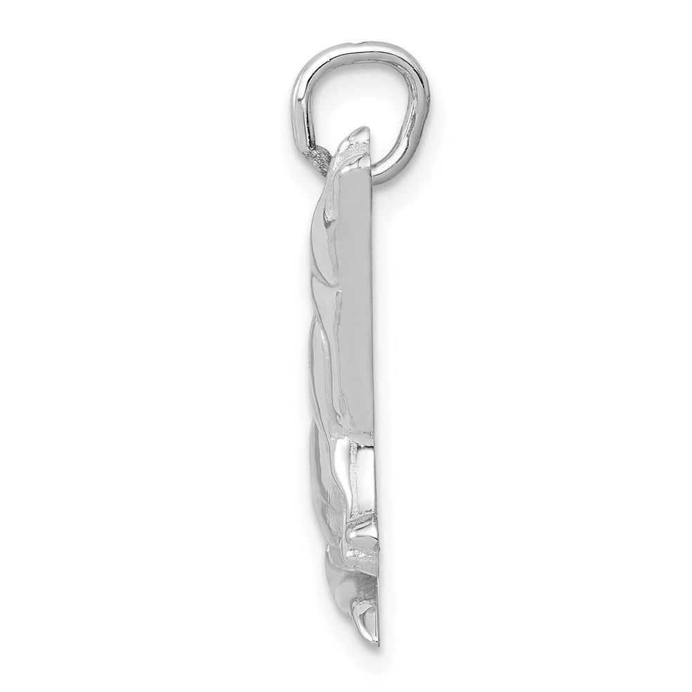Wolf Charm in 14k White Gold