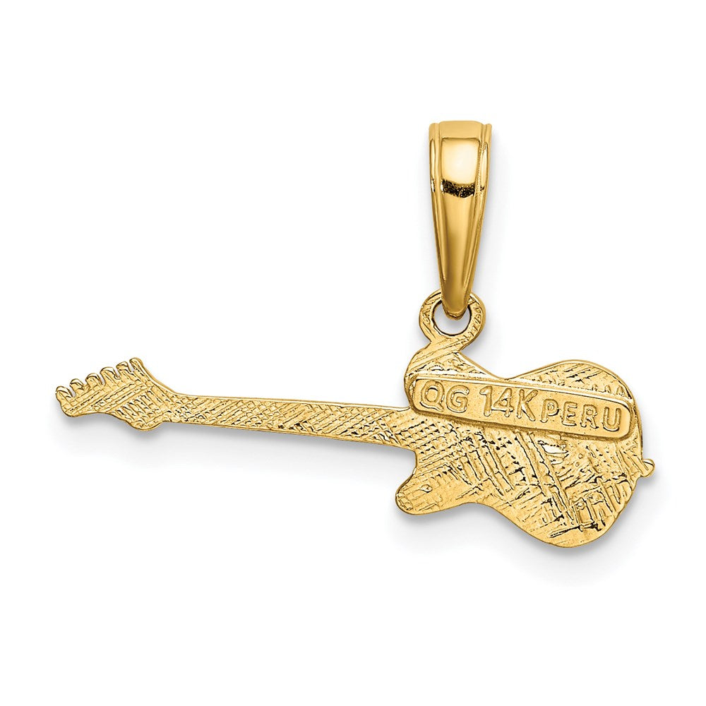 Electric Guitar Pendant in 14k Yellow Gold