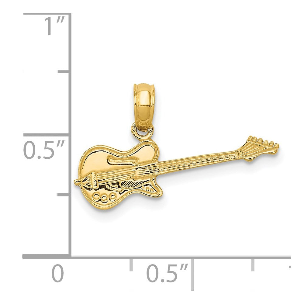 Electric Guitar Pendant in 14k Yellow Gold