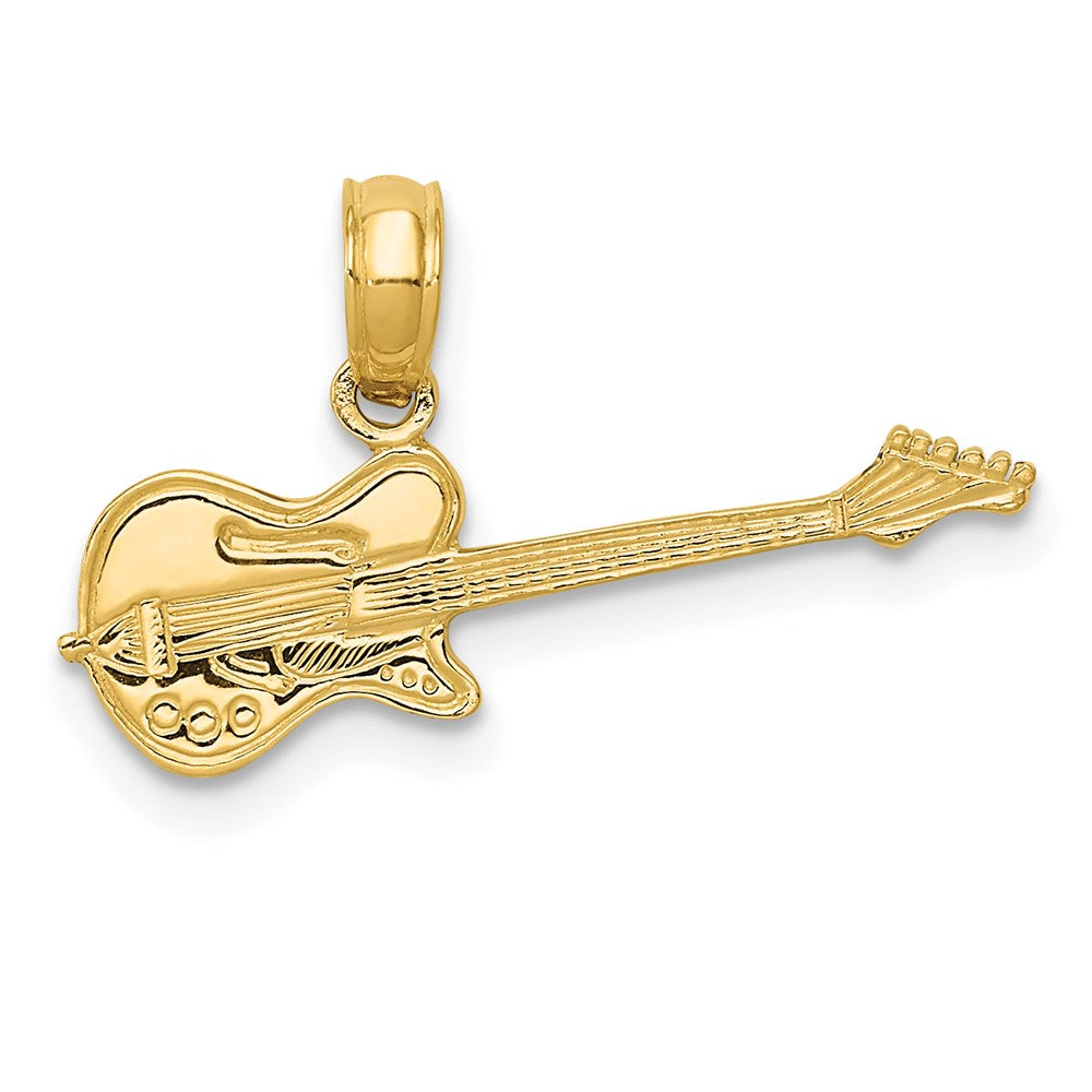 Electric Guitar Pendant in 14k Yellow Gold
