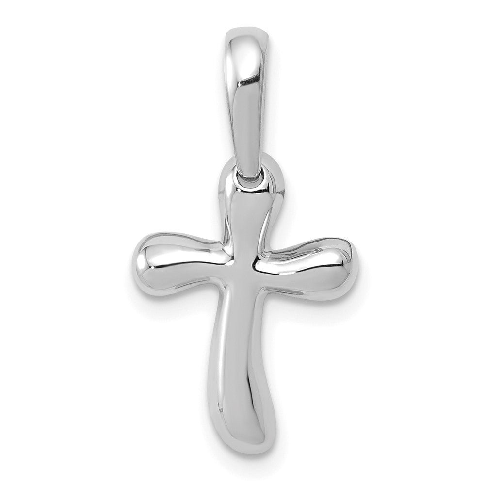 Small Freeform Cross Pendant in 14k White Gold