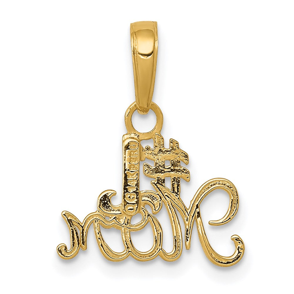 #1 MOM Charm in 14k Yellow Gold
