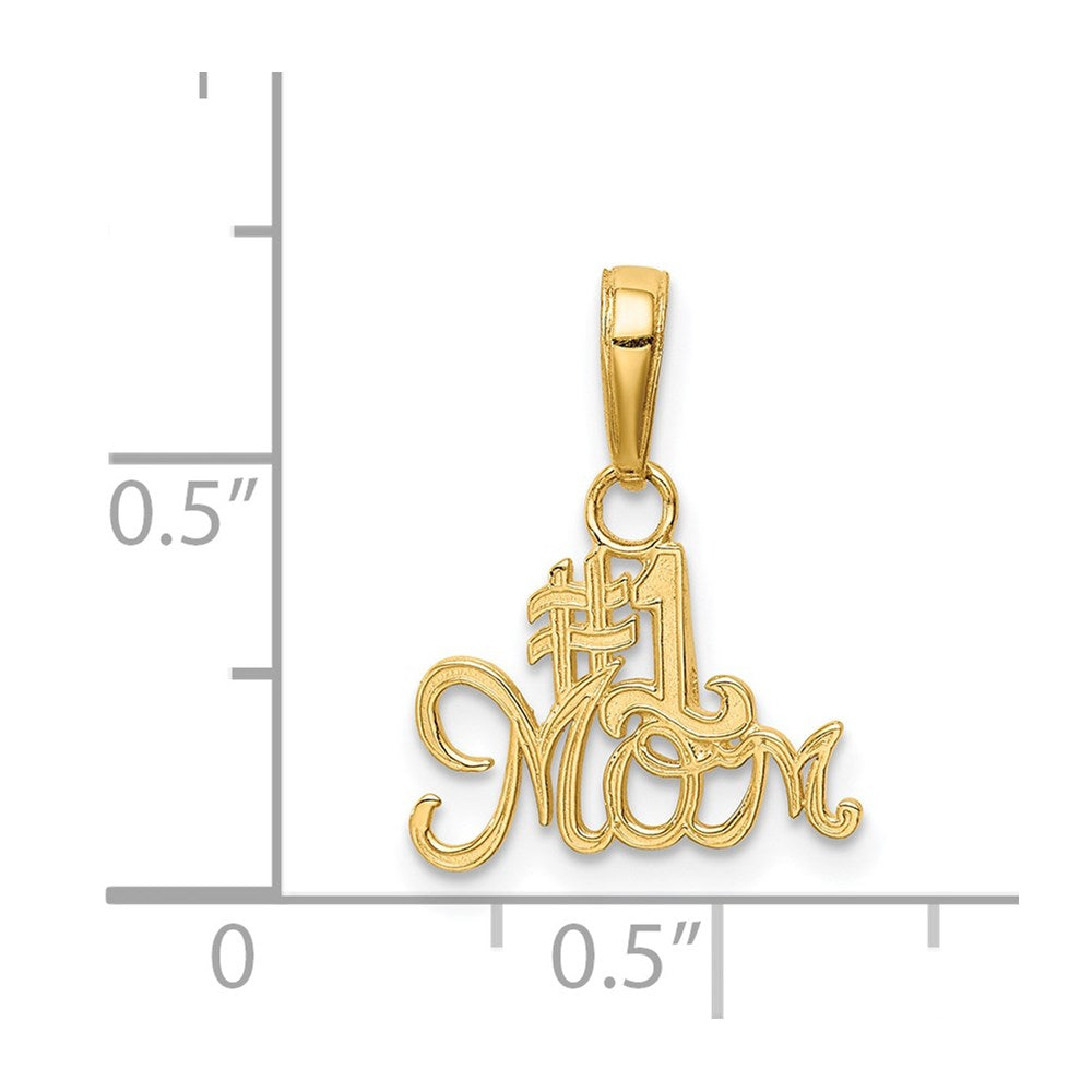 #1 MOM Charm in 14k Yellow Gold
