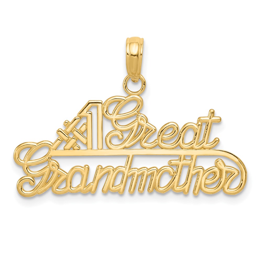 #1 GREAT GRANDMOTHER Charm in 14k Yellow Gold