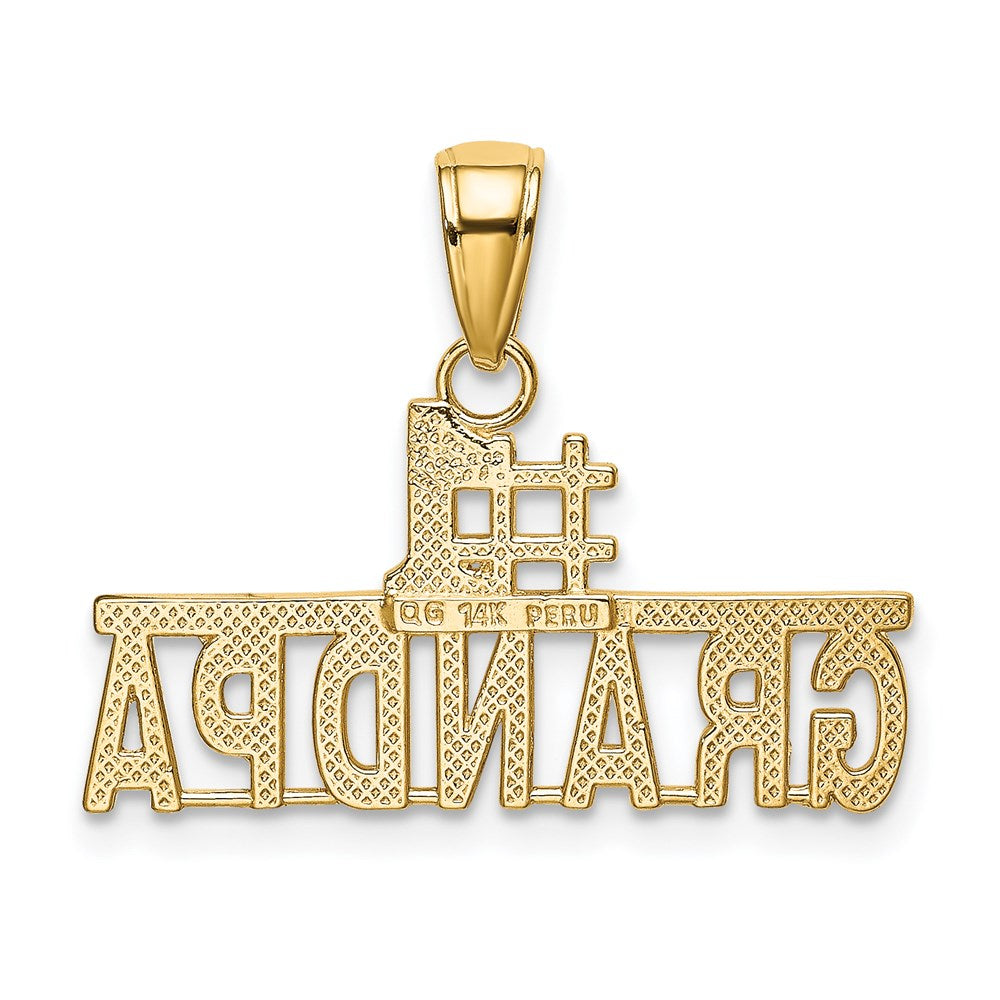 #1 GRANDPA Pendant in 14k Yellow Gold