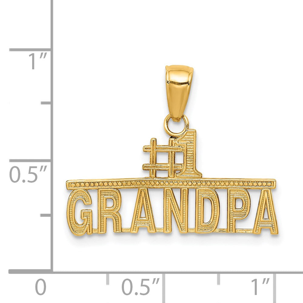 #1 GRANDPA Pendant in 14k Yellow Gold