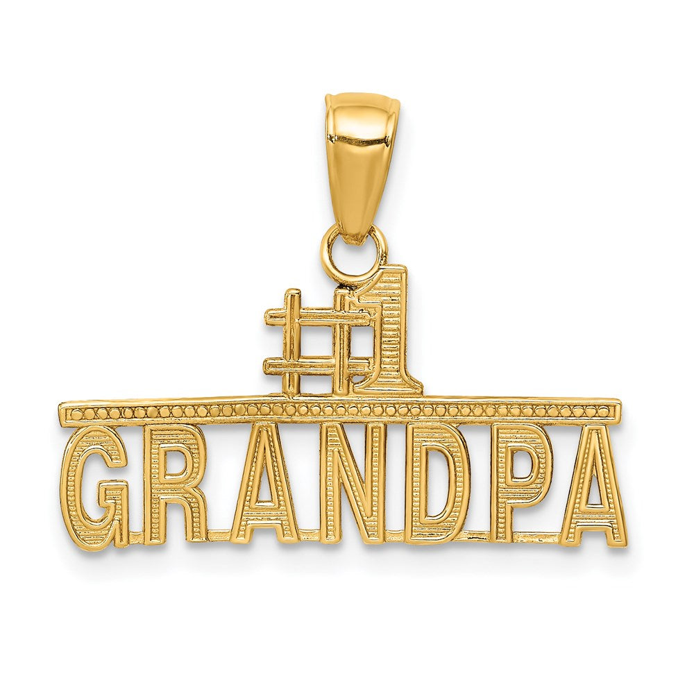#1 GRANDPA Pendant in 14k Yellow Gold