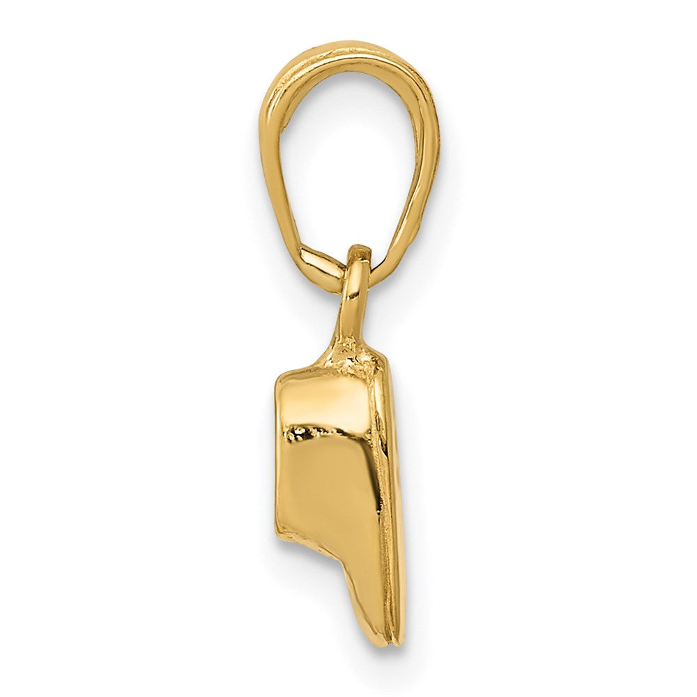3D Baby Shoe Charm in 14k Yellow Gold