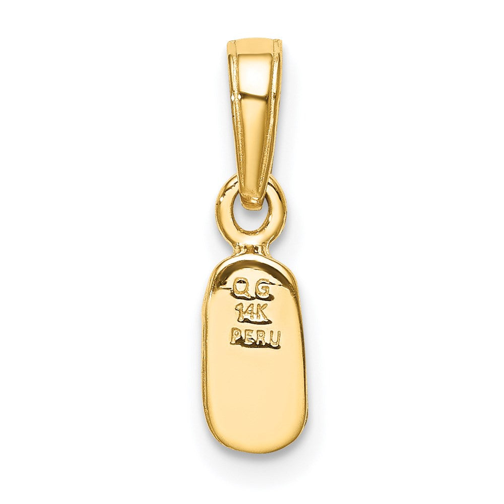 3D Baby Shoe Charm in 14k Yellow Gold
