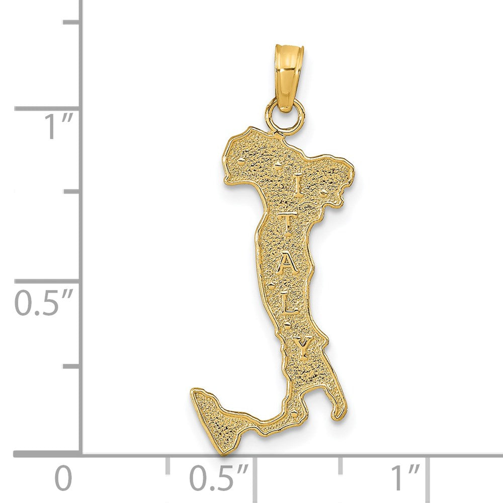 Map with ITALY Charm in 14k Yellow Gold