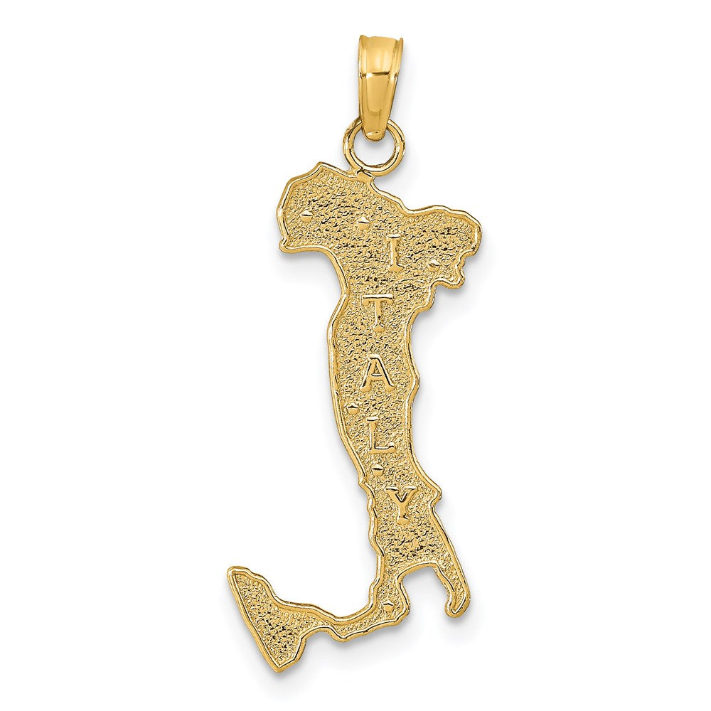 Map with ITALY Charm in 14k Yellow Gold