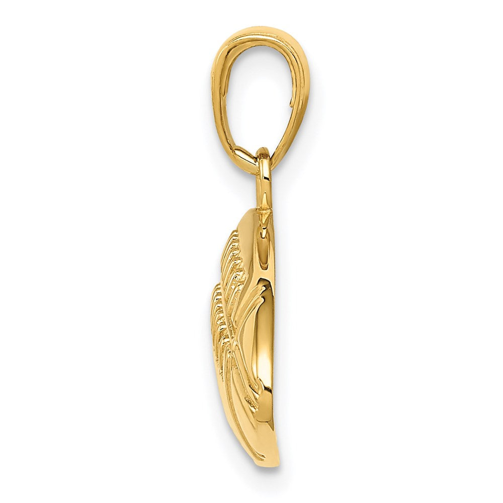 Polished Medium Football Charm in 14k Yellow Gold
