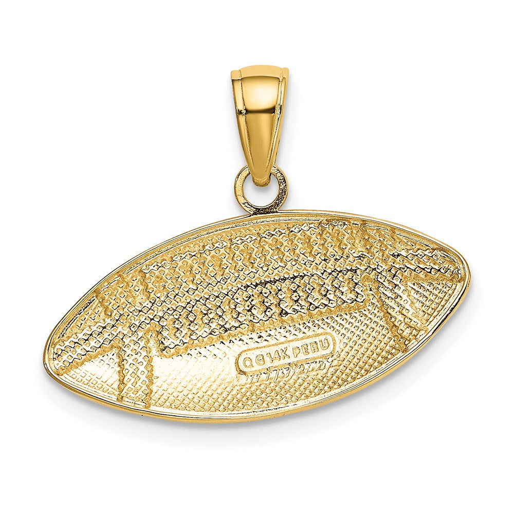 Polished Medium Football Charm in 14k Yellow Gold