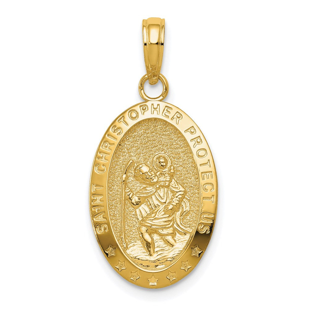 Saint Christopher Medal Pendant in 14k Yellow Gold