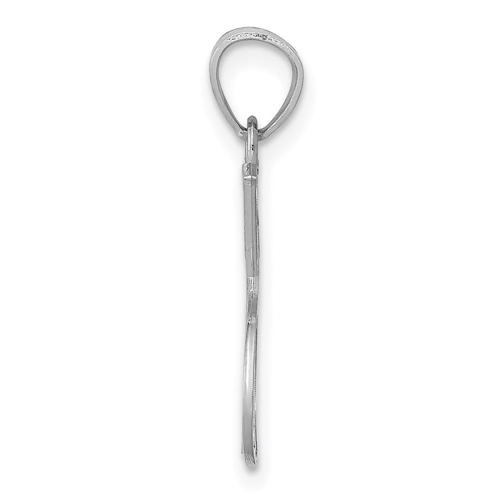 Double Tennis Racquet Charm in 14k White Gold