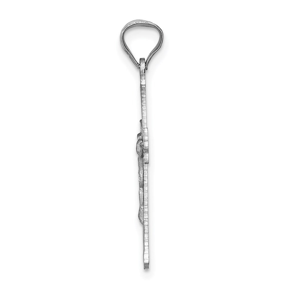 Crucifix Pendant in 14k White Gold